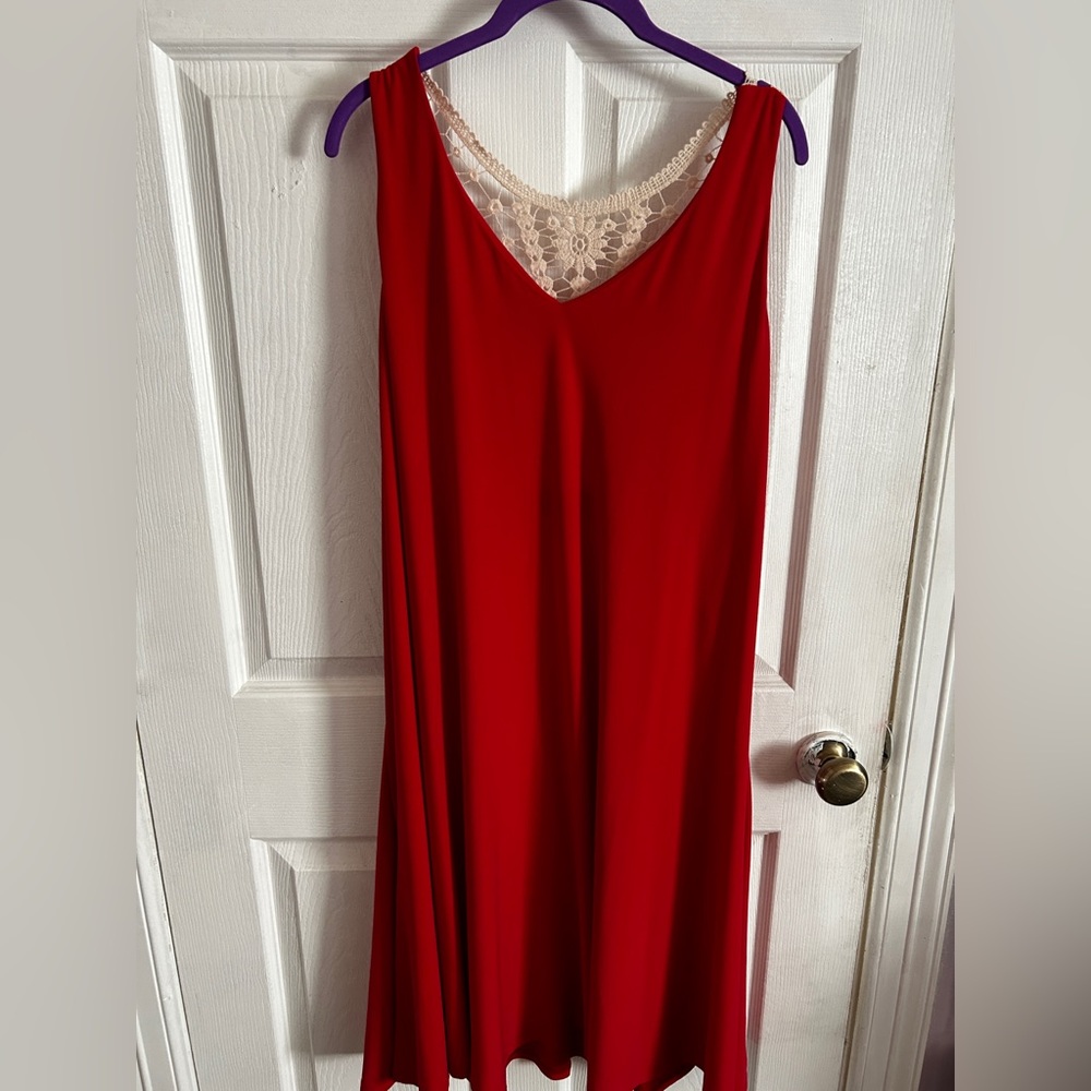 Lane Bryant Red croché back sleeveless dress size 22/24